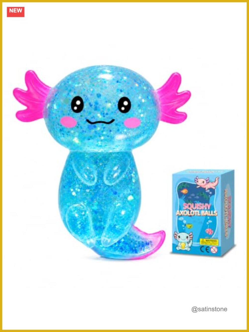 Soft Squishy Stress Ball Axolotl Fidget Toy Stretchy Sensory Party Favor